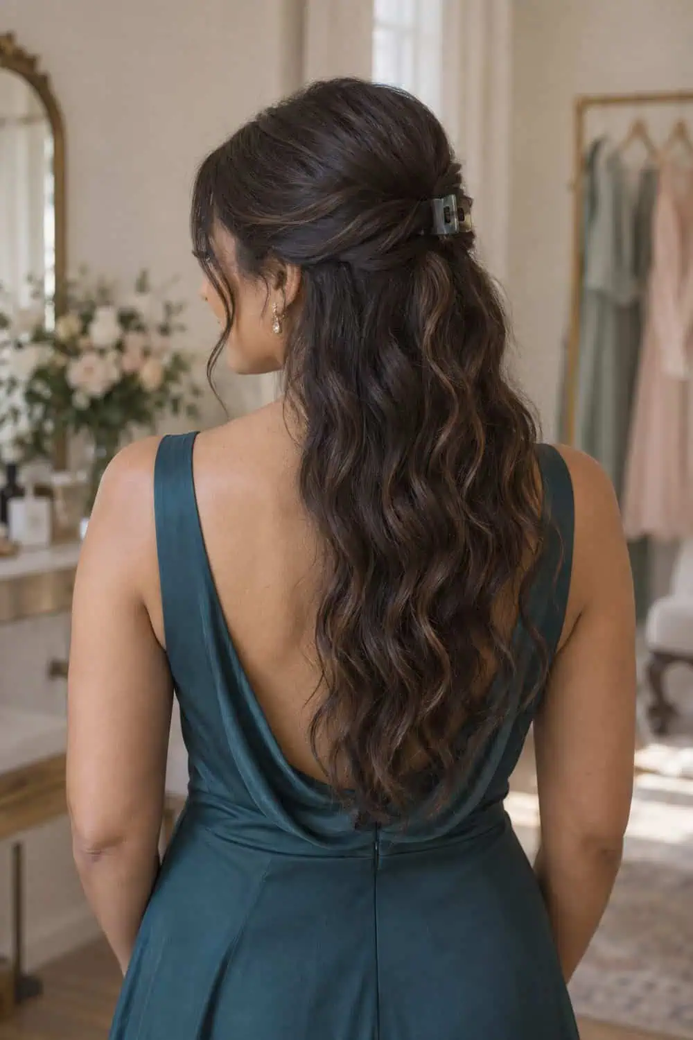 Half-Up Claw Clip wedding inspiration