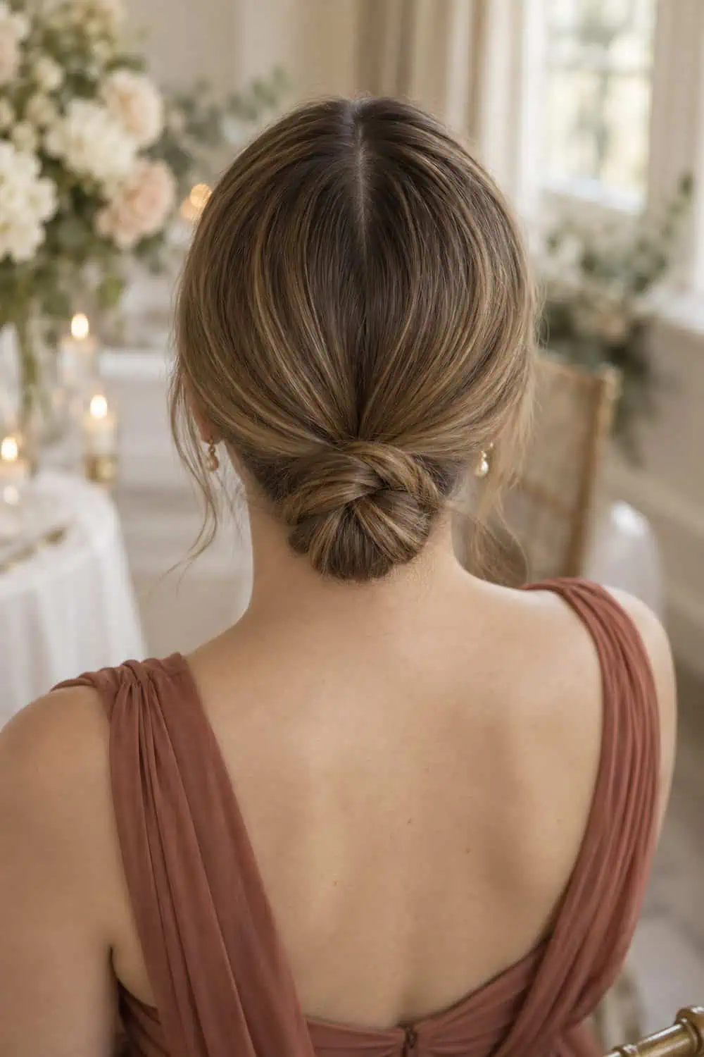 Middle-Part Low Knot wedding inspiration