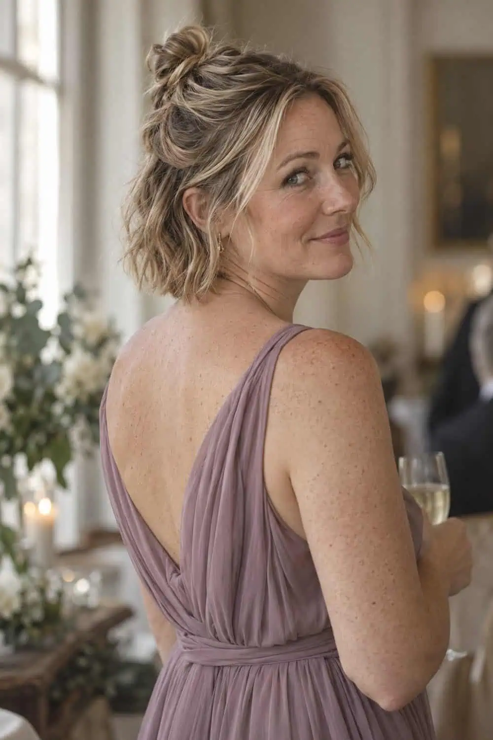 Mini Top Knot for Short Hair wedding inspiration