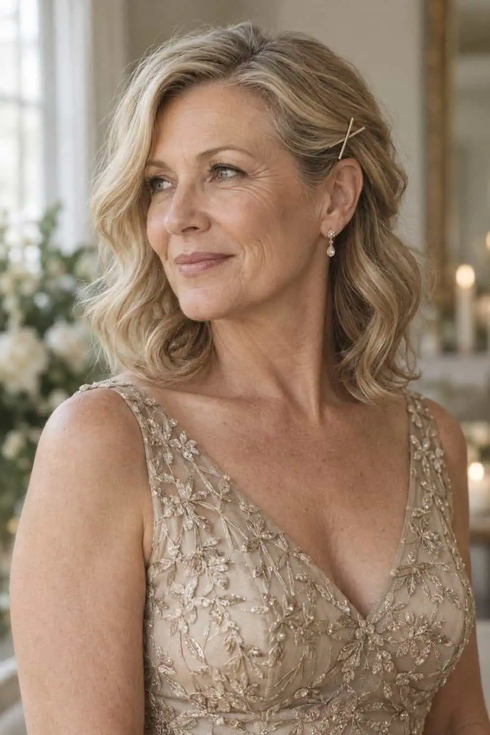 Side-Pinned Loose Waves wedding inspiration