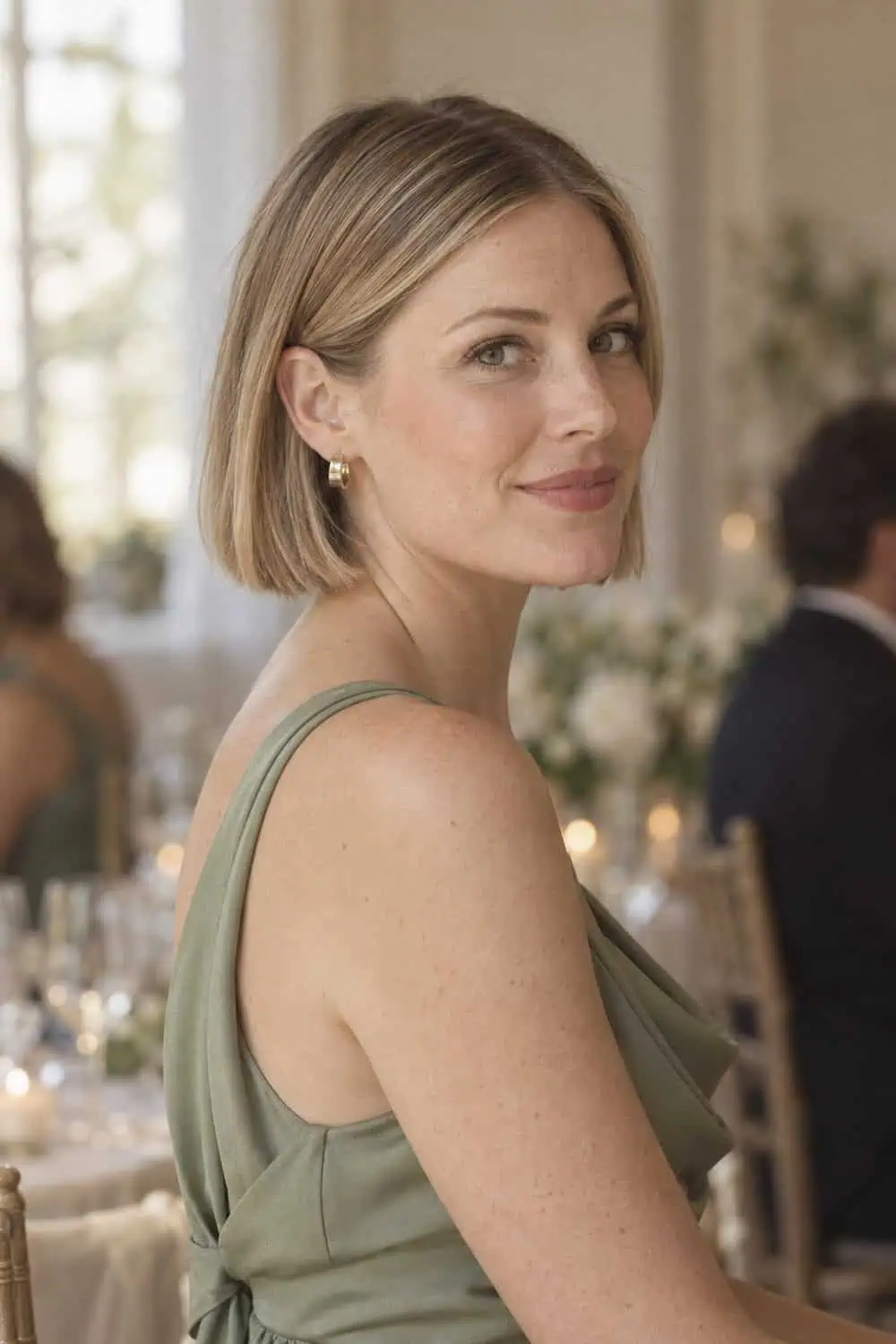 Tucked Chin-Length Bob wedding inspiration