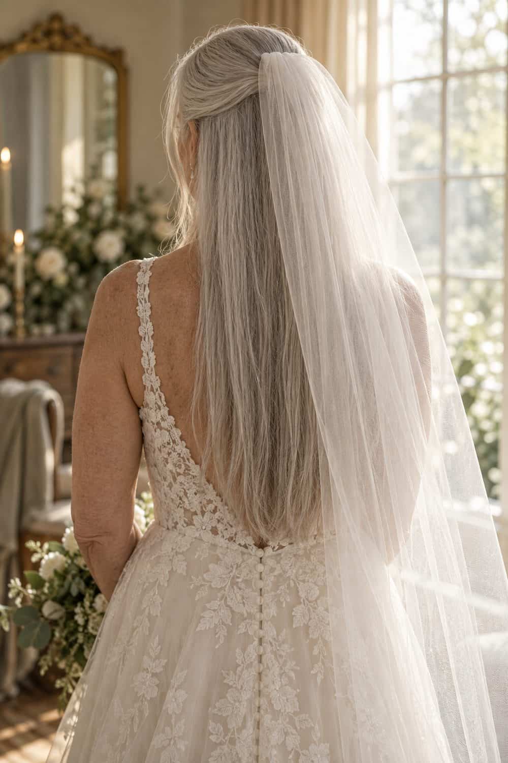 Sleek Middle-Part Length wedding inspiration