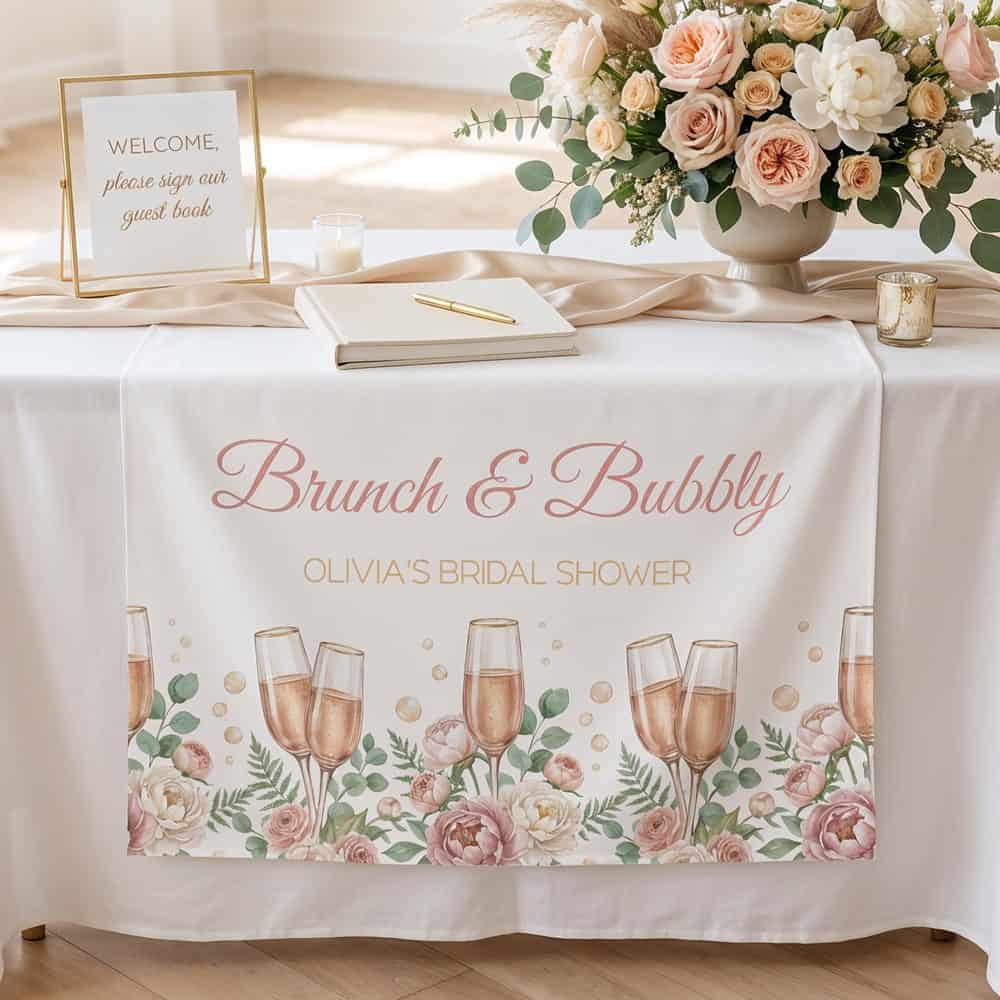 Brunch and Bubbly Floral Table Runner