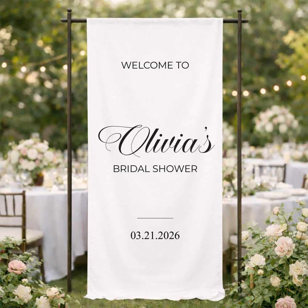 Personalized Linen-Style Welcome Banner
