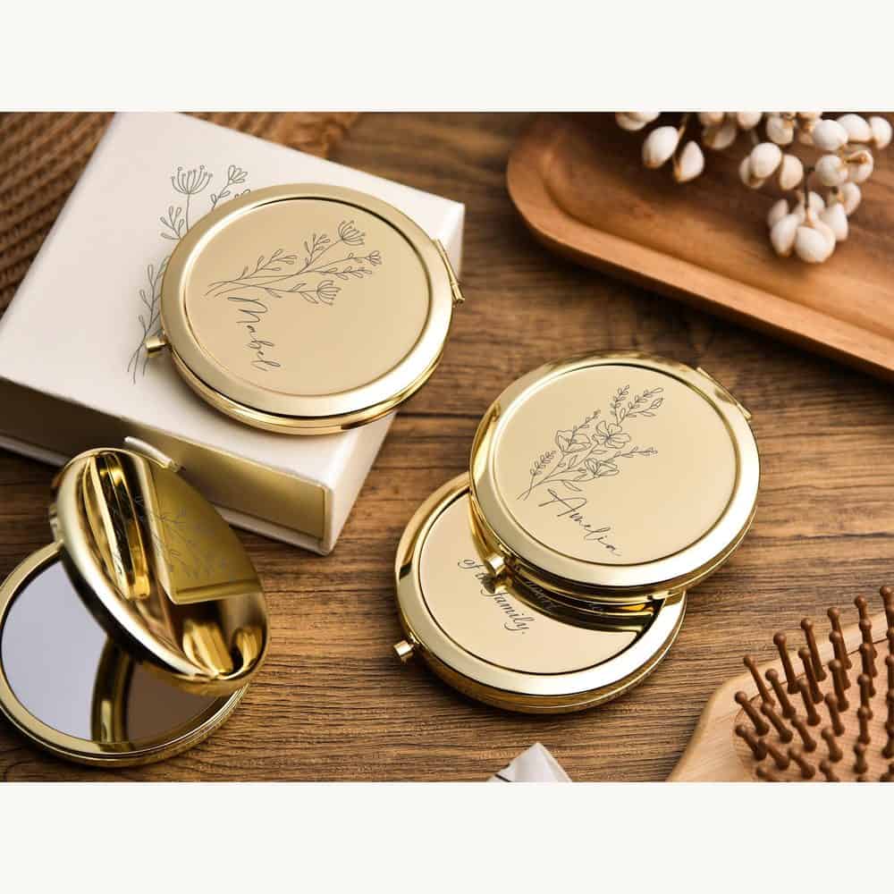 Engraved Bridesmaid Pocket Mirror Set