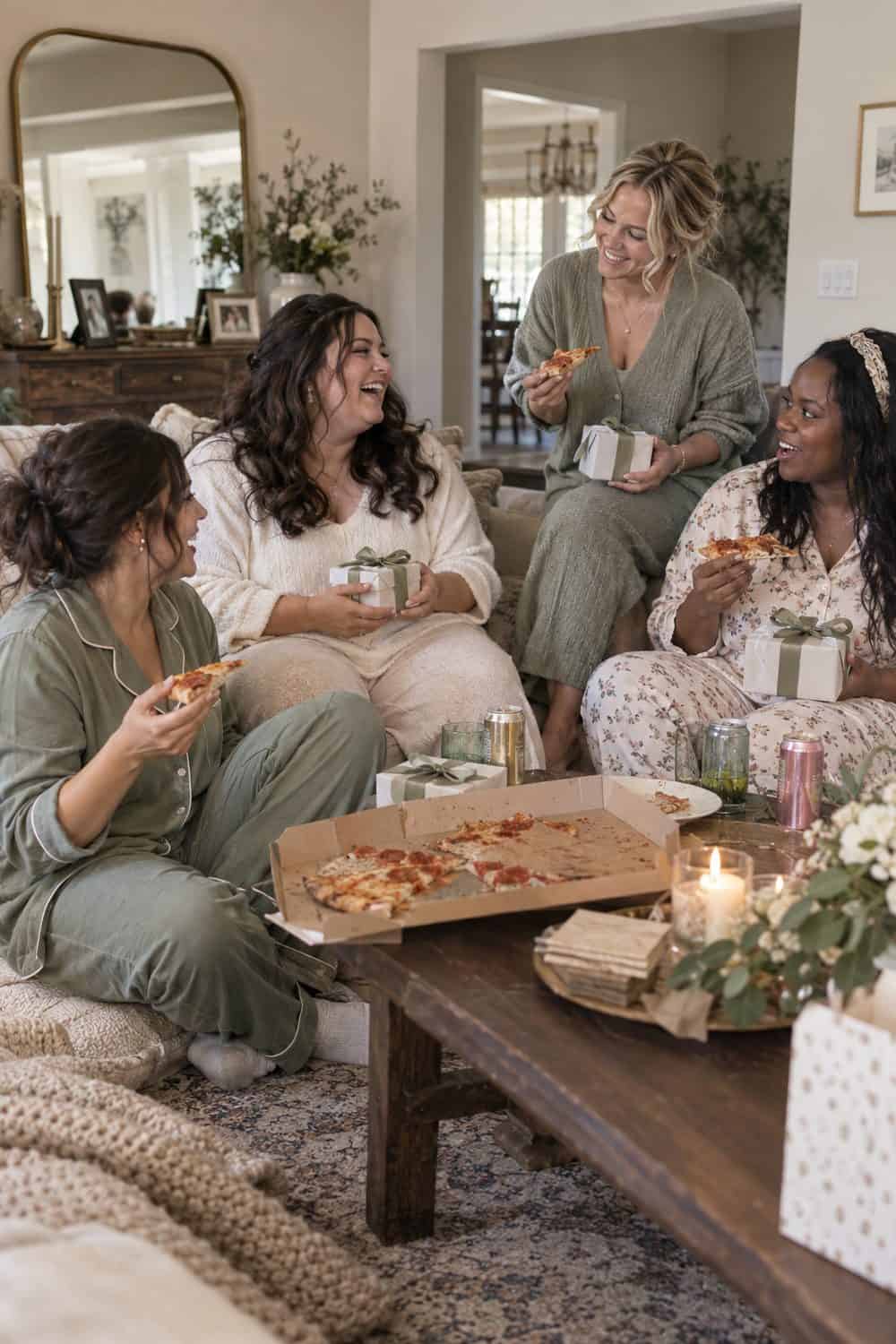 Living Room Pizza Night wedding inspiration