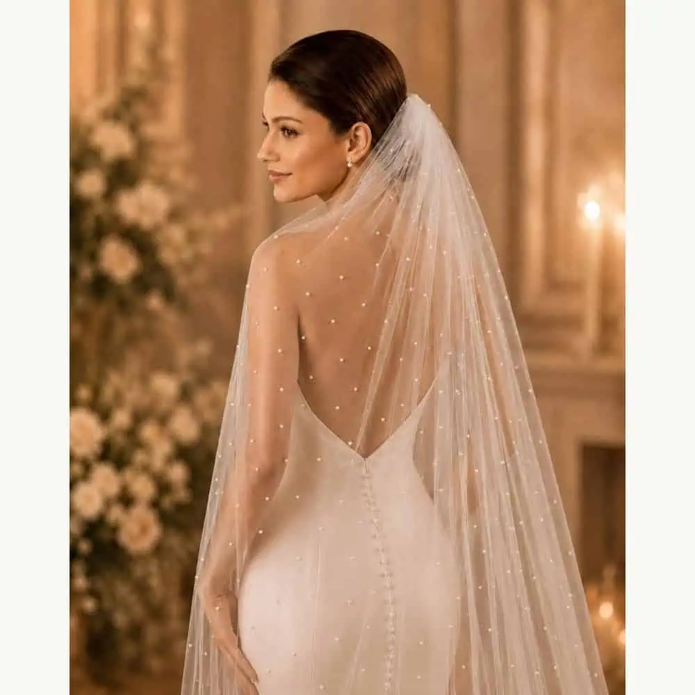 Dense Pearl Single-Layer Cathedral Veil