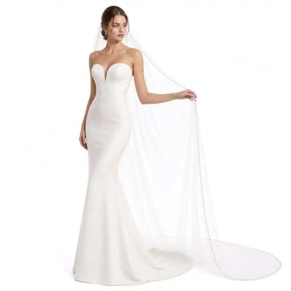 Pearl and Crystal Edge Cathedral Veil
