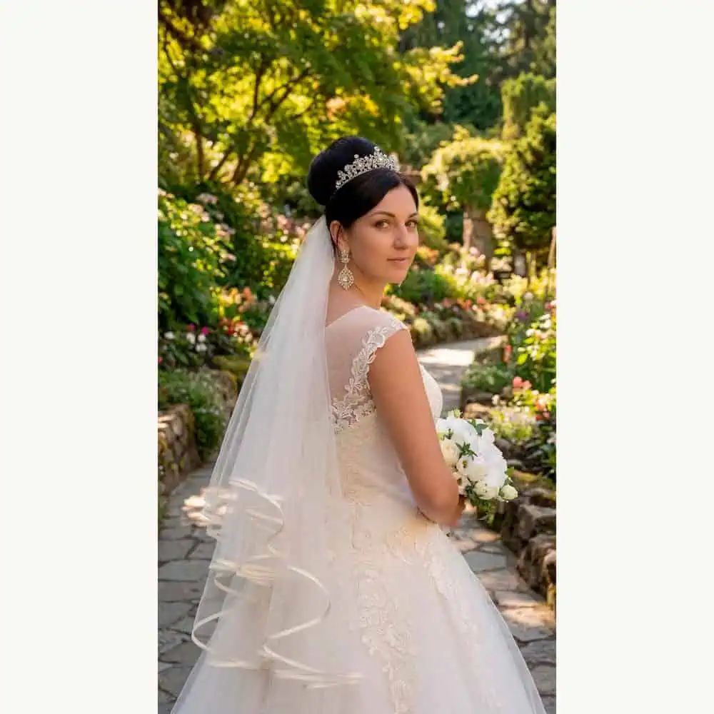 Two-Tier Ribbon-Edge Cathedral Veil
