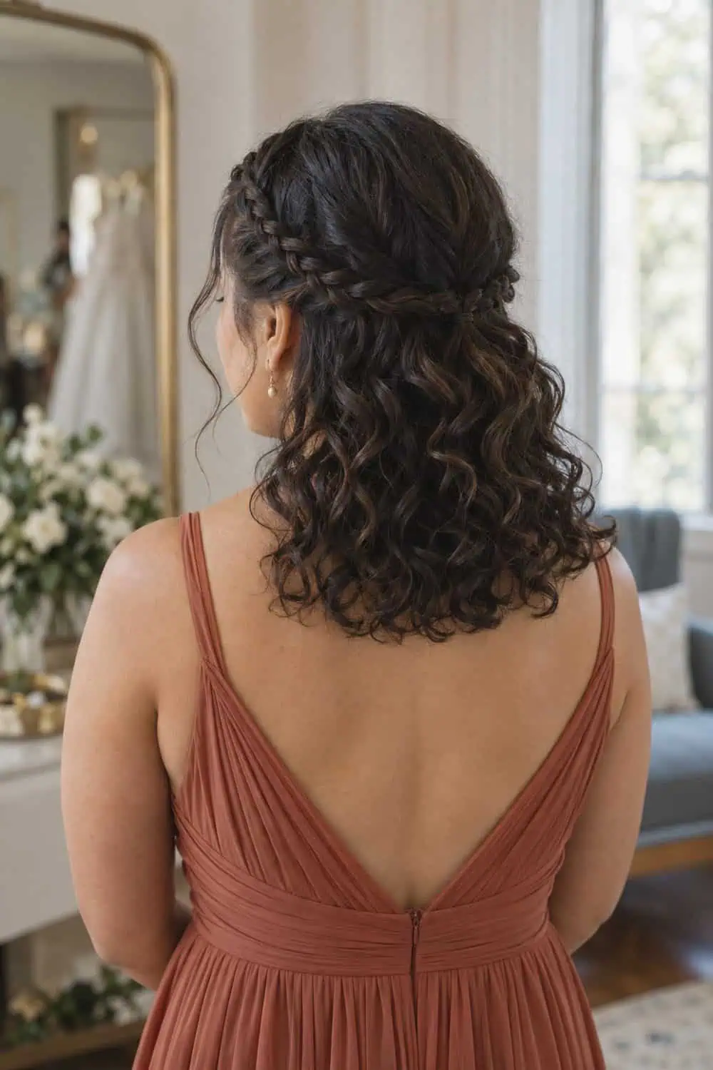 Half-Up Braided Coils wedding inspiration