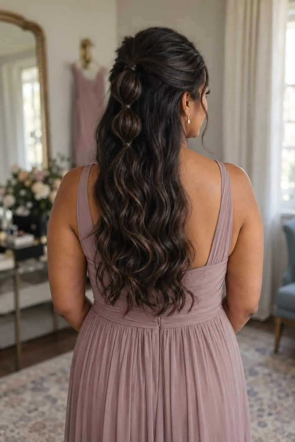 Half-Up Bubble Detail wedding inspiration