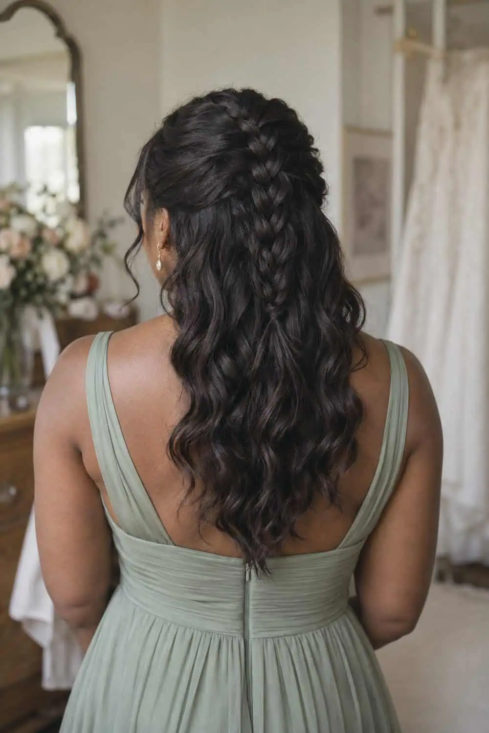 Half-Up Dutch Braid wedding inspiration