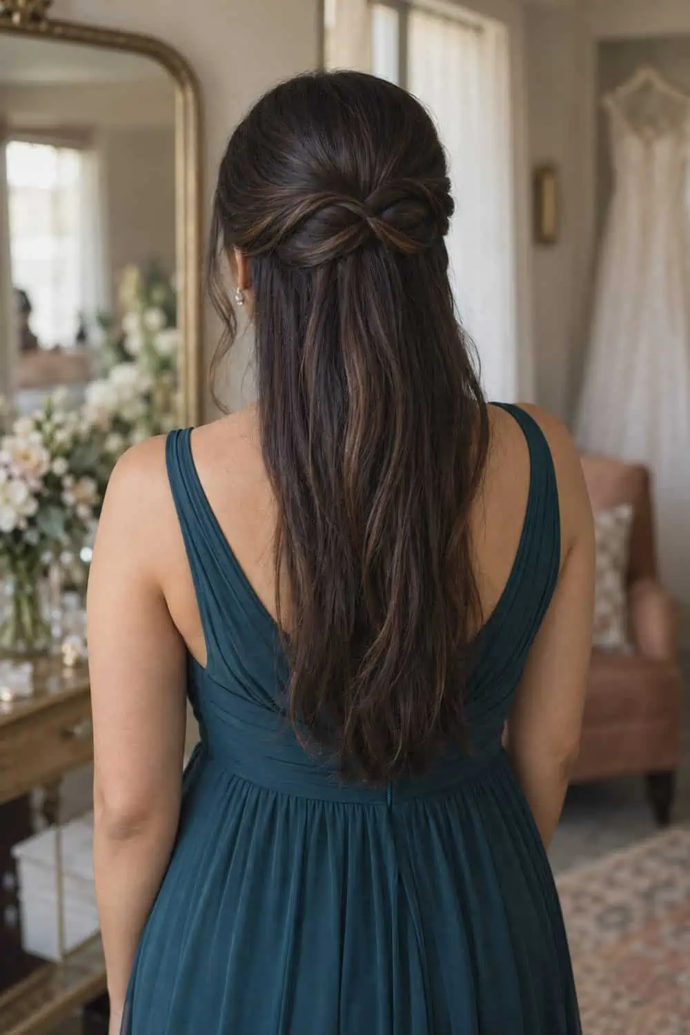 Half-Up Infinity Twist wedding inspiration