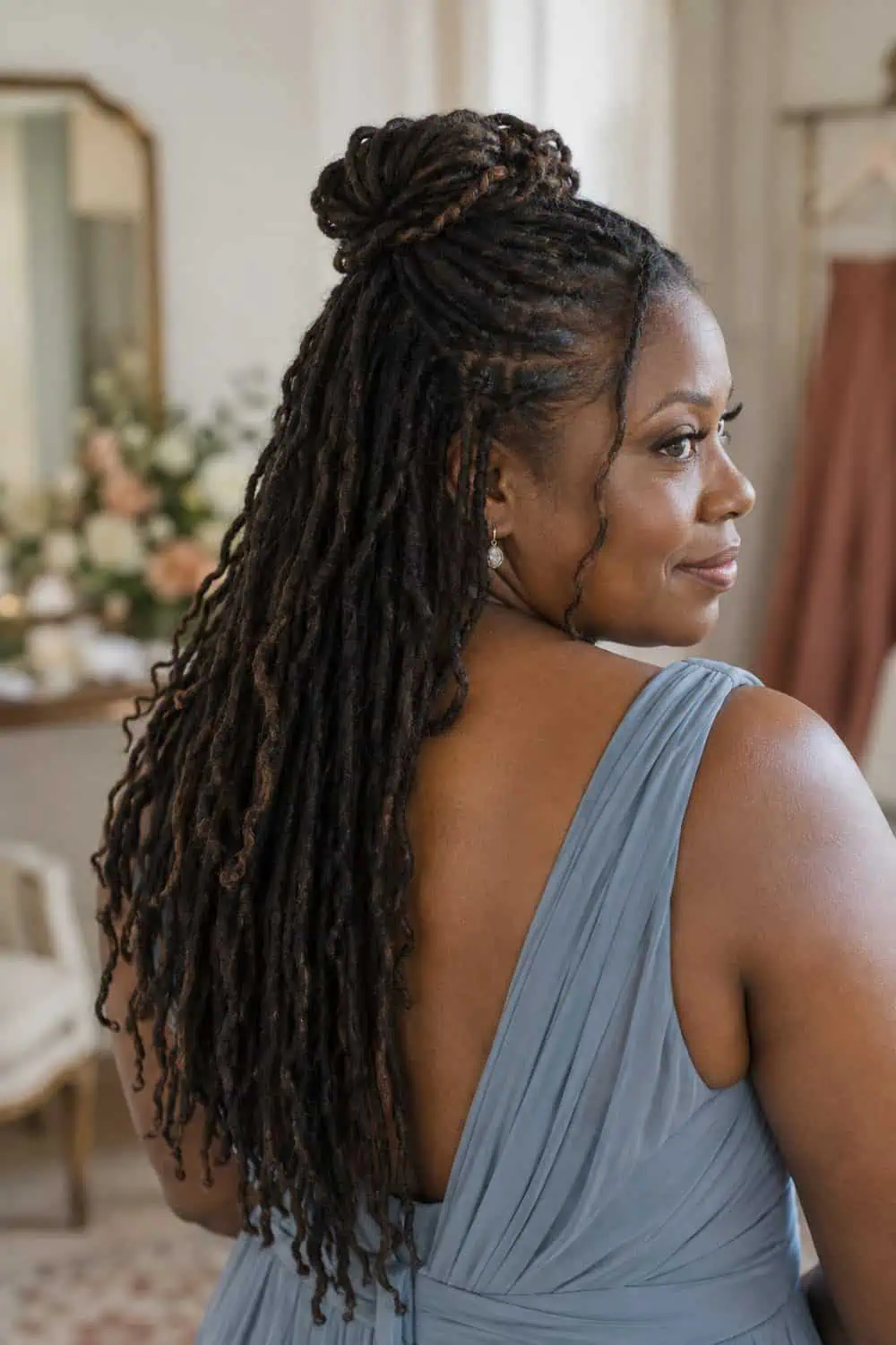 Half-Up Loc Knot wedding inspiration