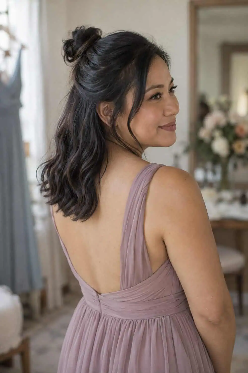 Half-Up Mini Bun wedding inspiration