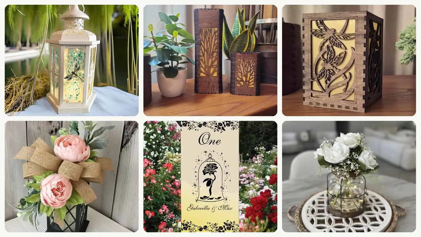 A selection of the lantern wedding centerpieces in this roundup
