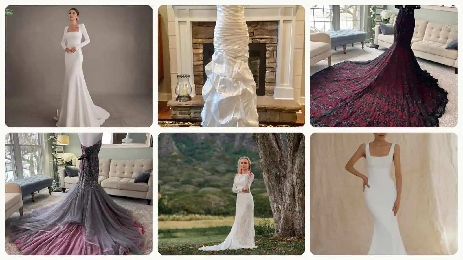 A selection of the mermaid wedding dresses in this roundup
