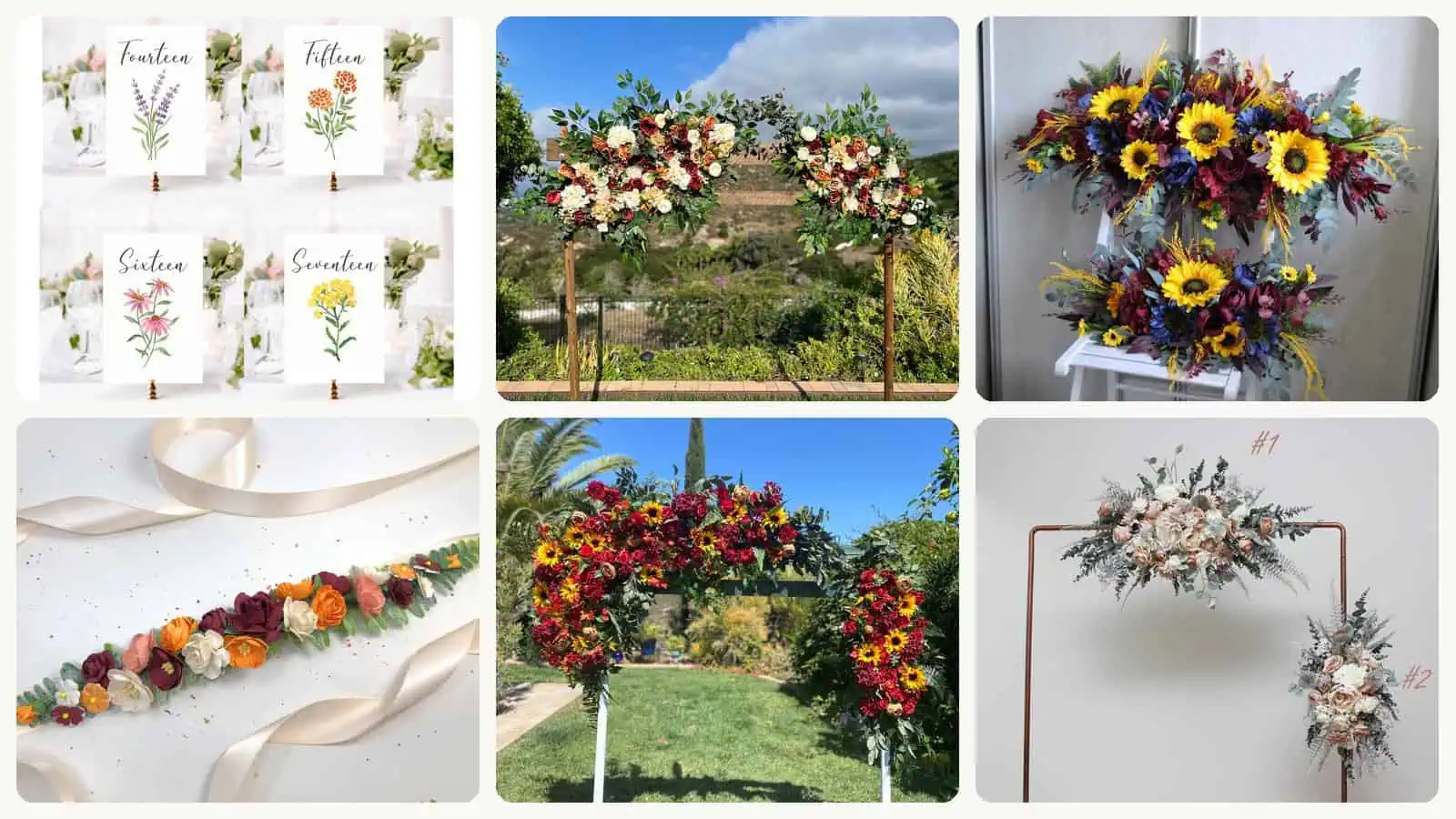 A selection of the fall wedding flowers in this roundup
