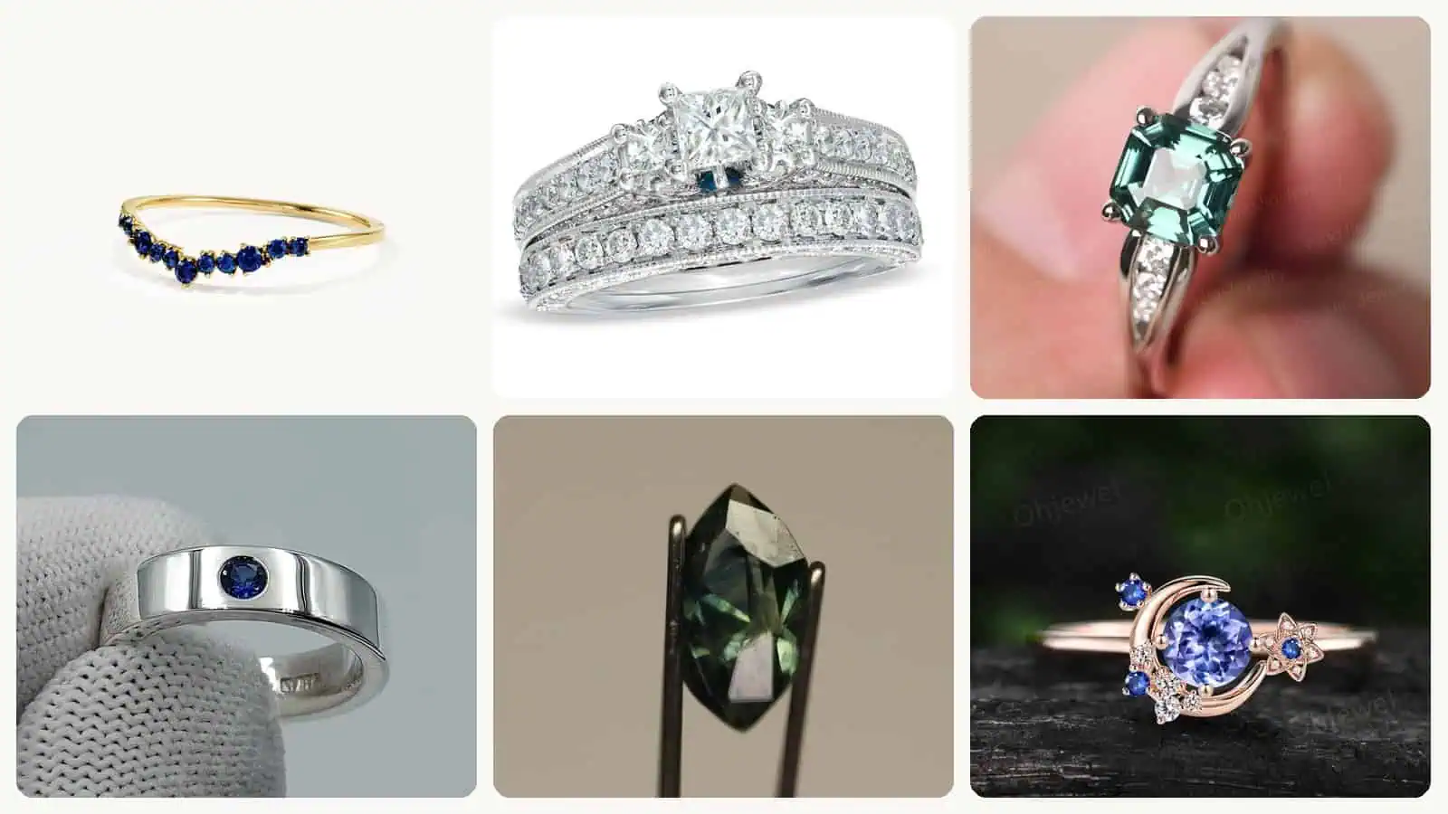 A selection of the sapphire wedding rings in this roundup