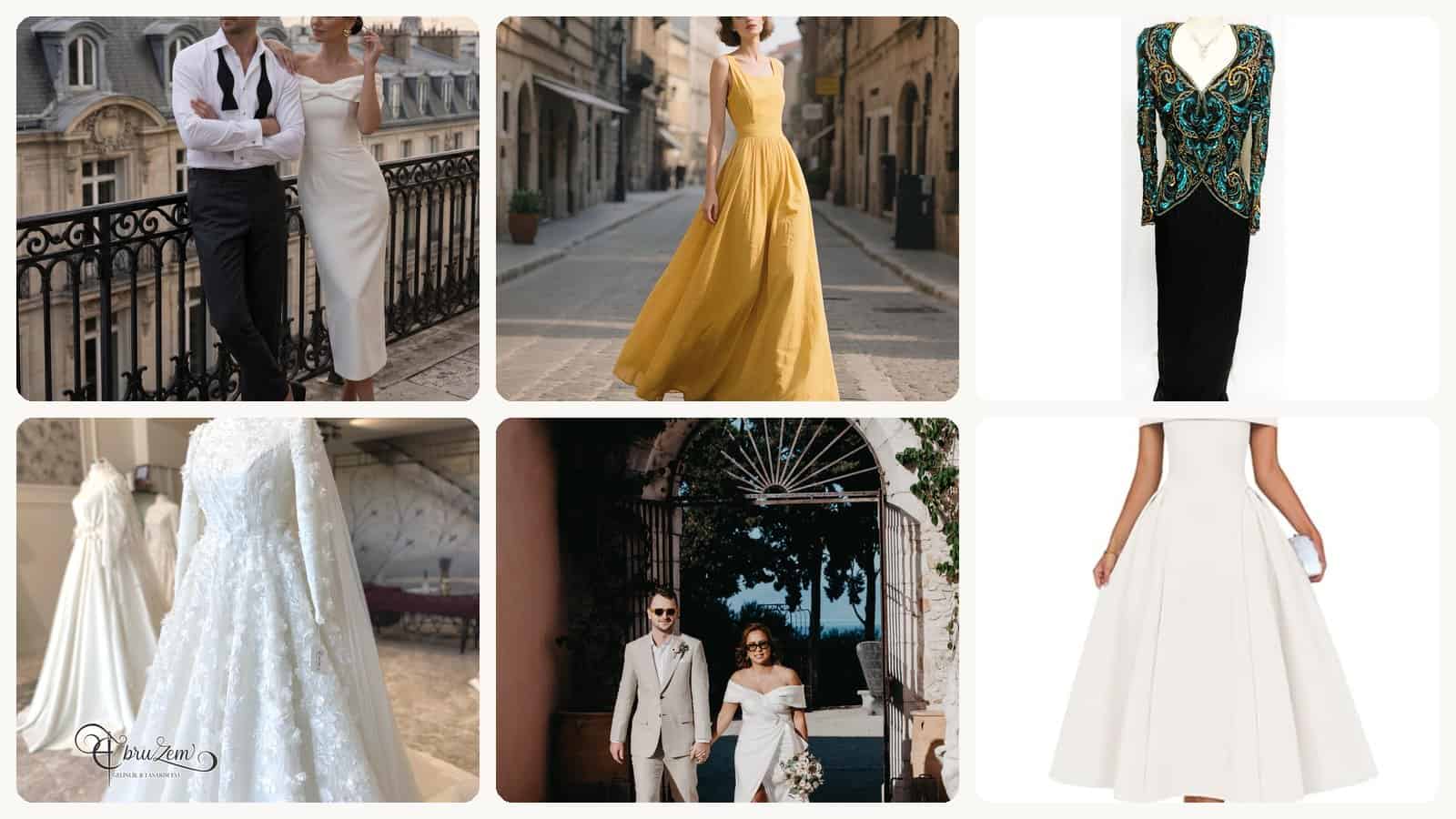 A selection of the industrial wedding dresses in this roundup