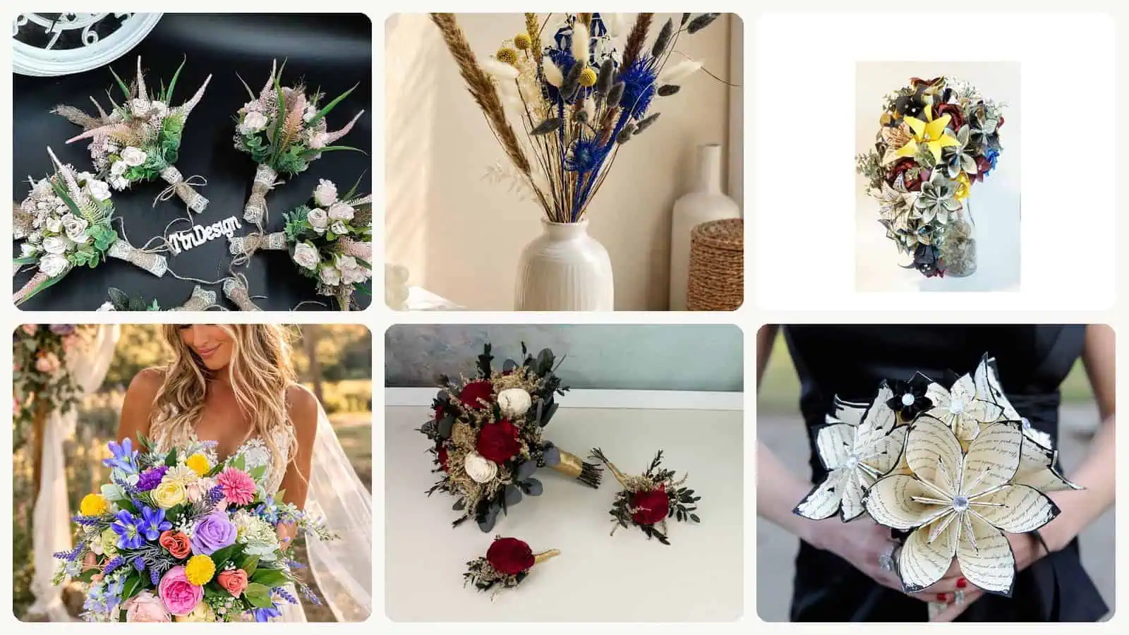 A selection of the single-flower wedding bouquets picks in this roundup