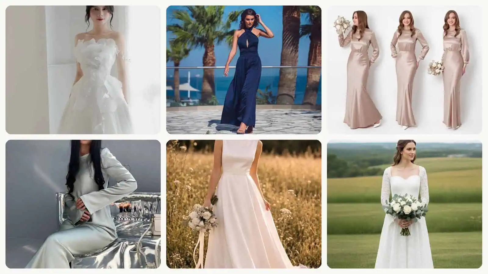 A selection of the wedding dress jumpsuits picks in this roundup