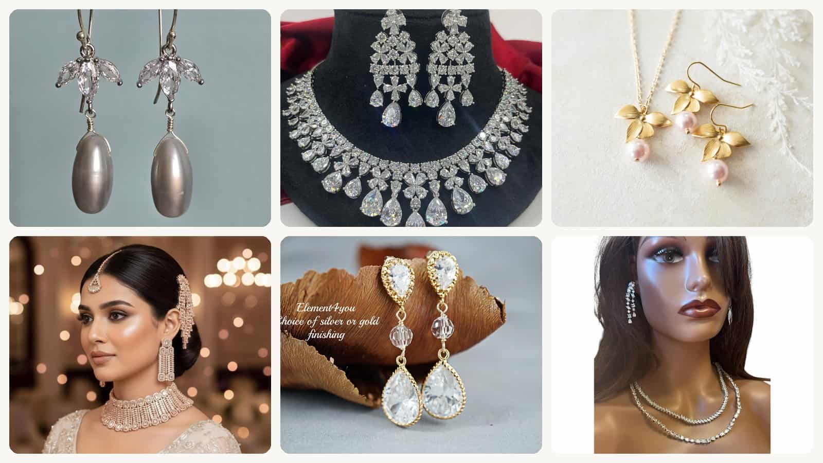 A selection of the cubic zirconia wedding earrings in this roundup
