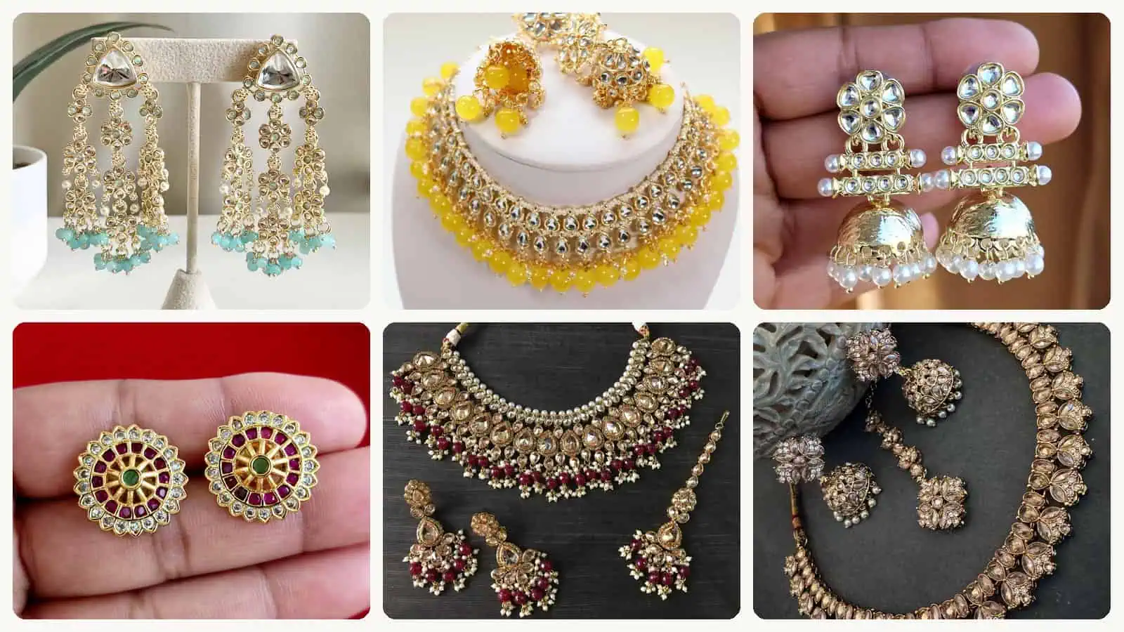 A selection of the Indian wedding earrings in this roundup