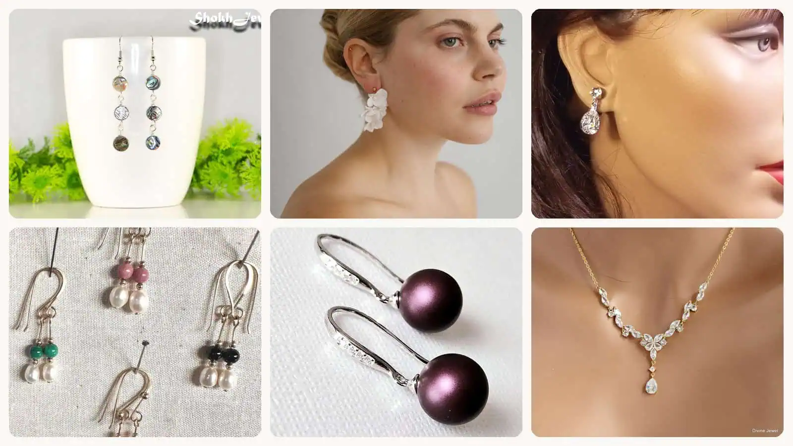 A selection of the two-hole wedding earrings picks in this roundup