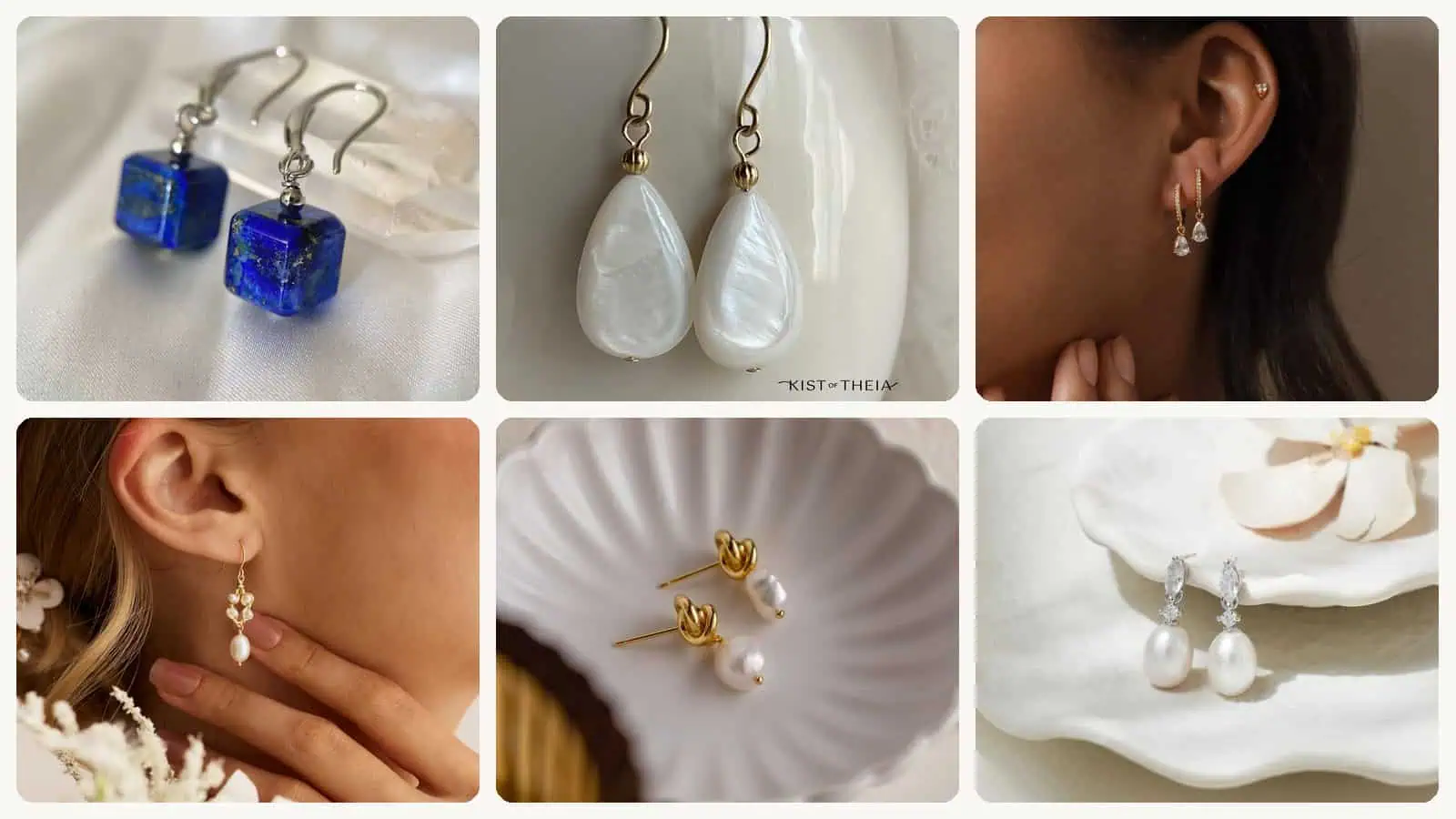 A selection of the minimalist wedding earrings in this roundup