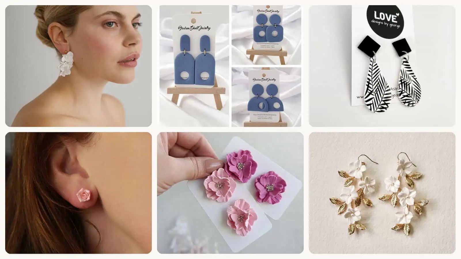 A selection of the clay wedding earrings picks in this roundup