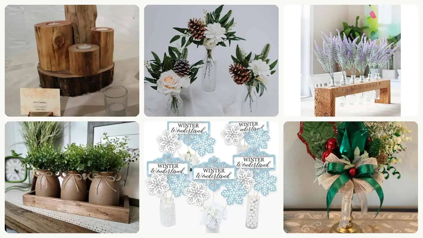 A selection of the winter wedding reception centerpieces picks in this roundup
