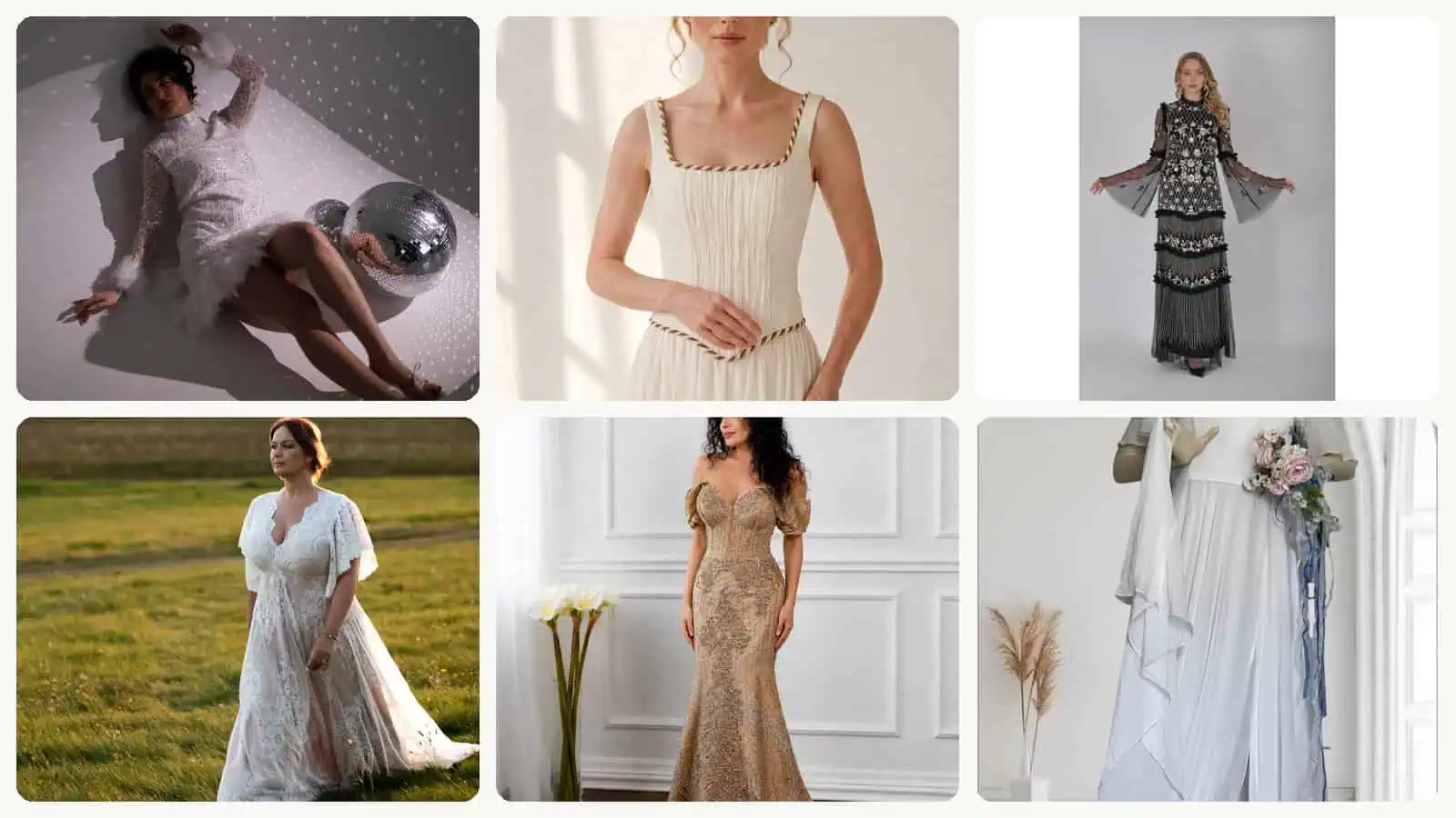 A selection of the plus size (XL) wedding dresses in this roundup