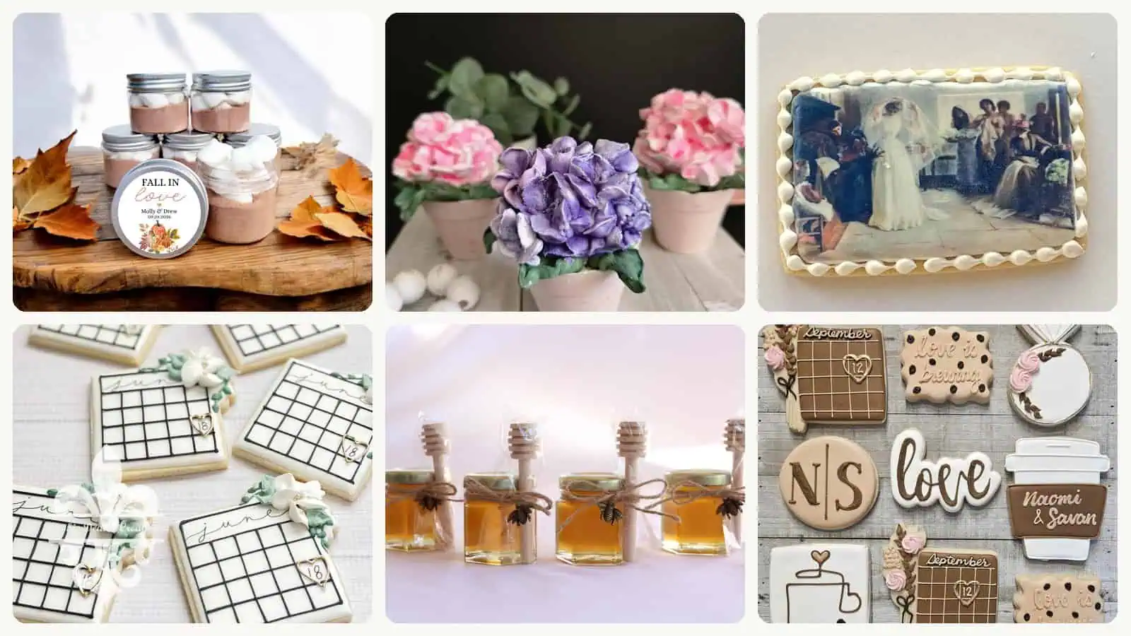 A selection of the edible wedding favors in this roundup