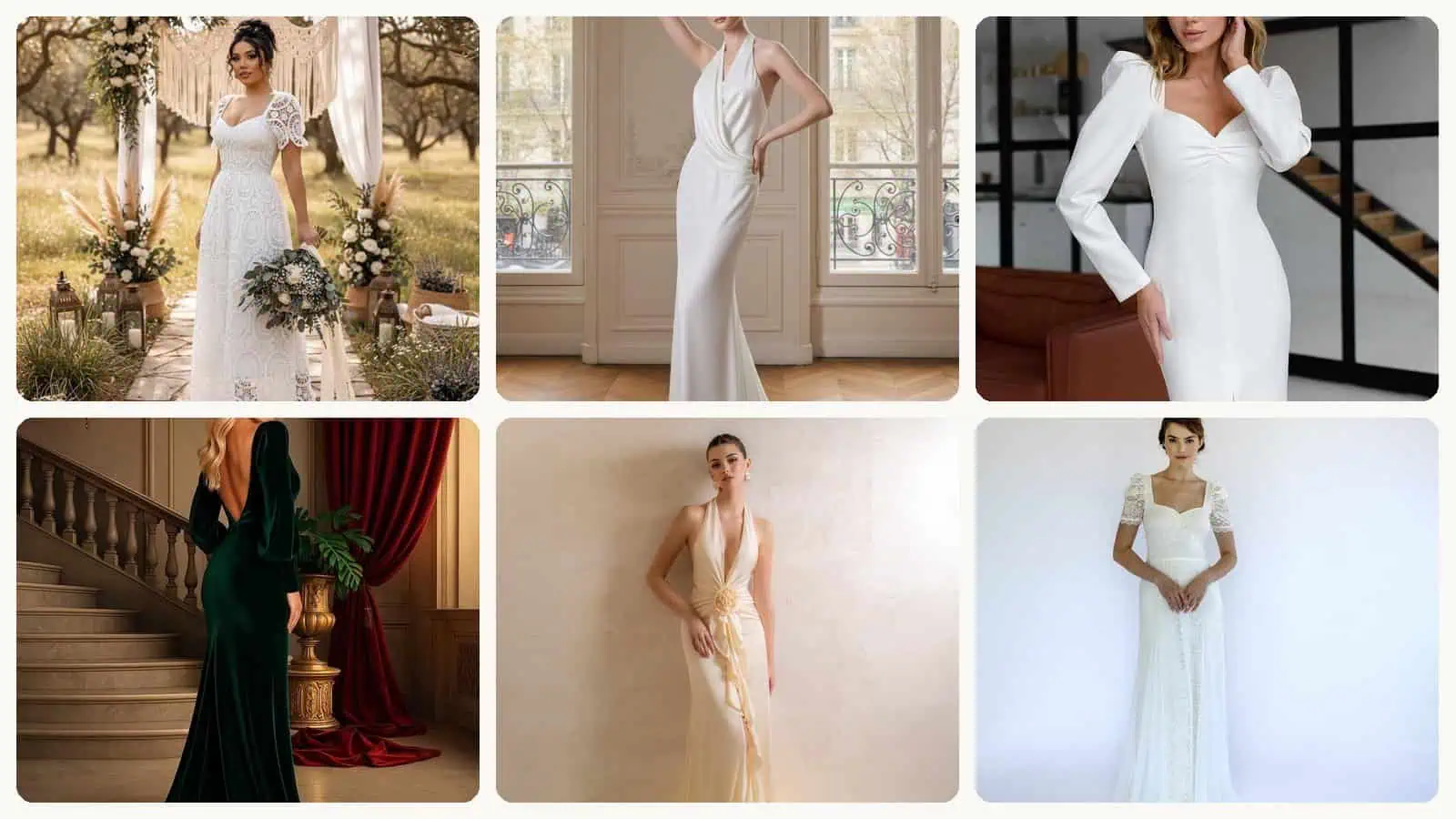 A selection of the 90s wedding dress designs picks in this roundup