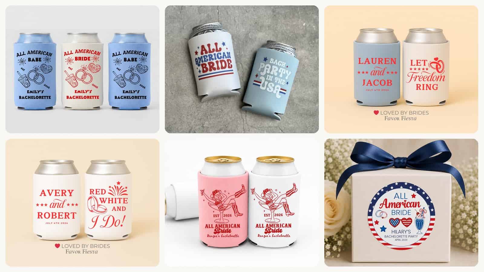A selection of the July 4th wedding favors in this roundup