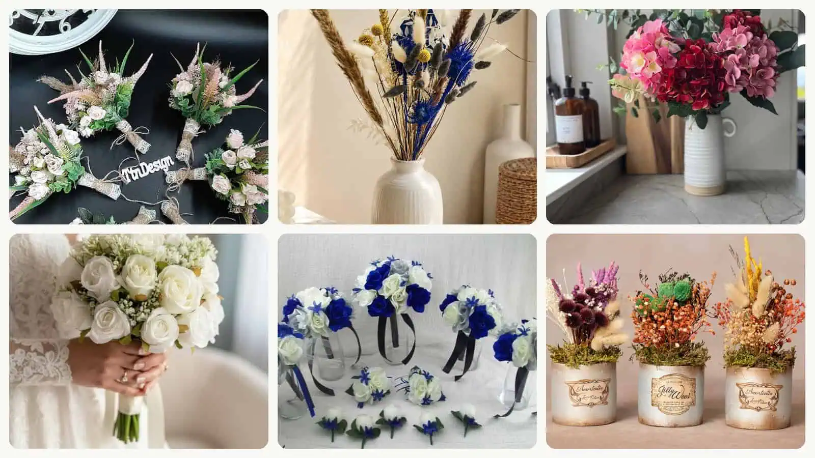 A selection of the sustainable wedding bouquets picks in this roundup