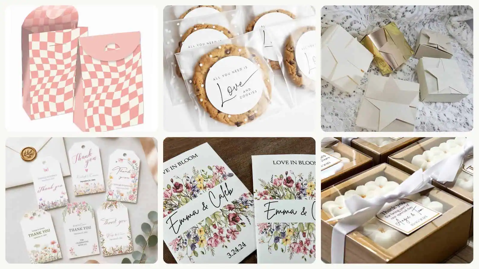 A selection of the affordable wedding favors in this roundup