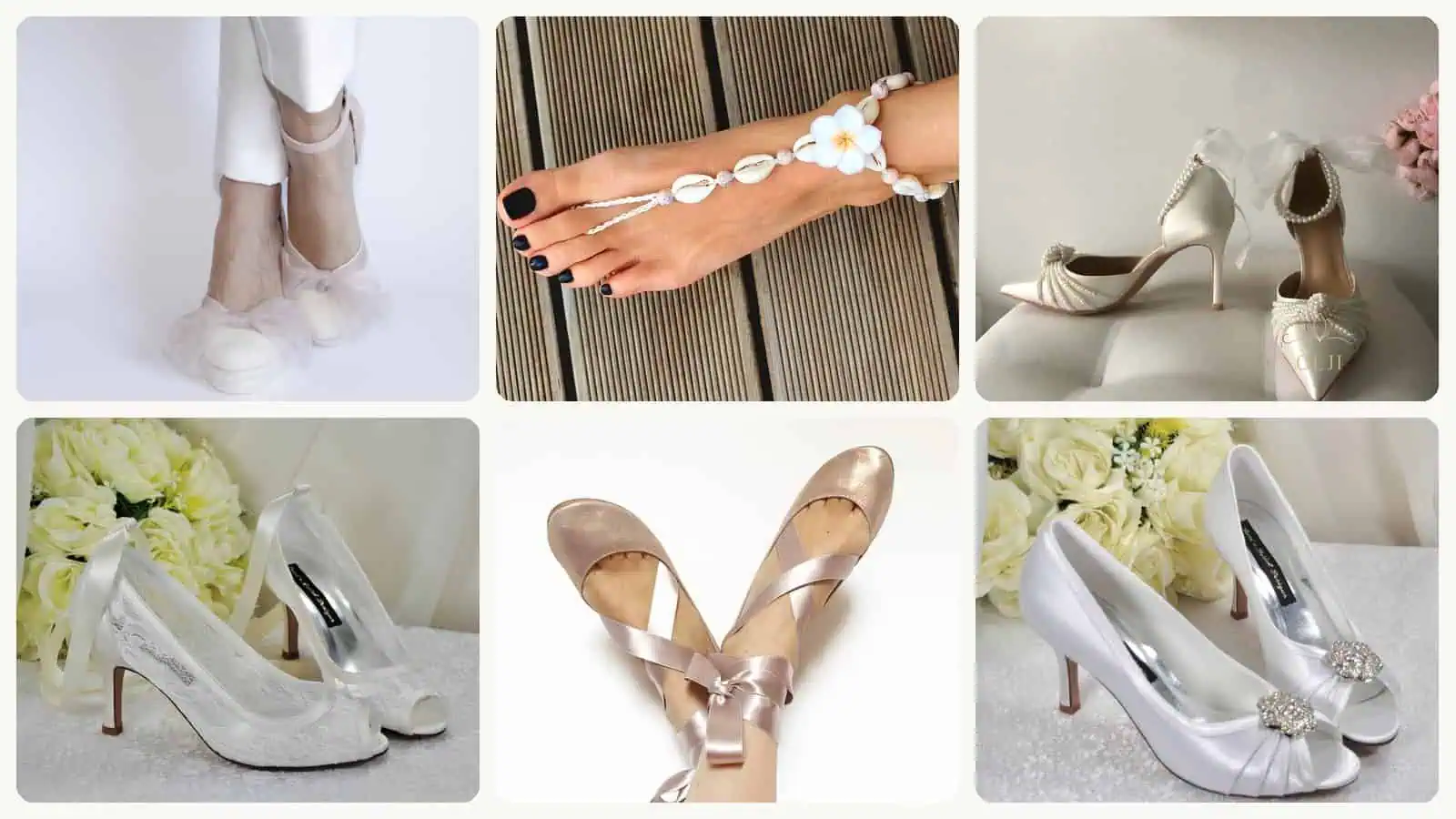 A selection of the Bridal Shoes in this roundup