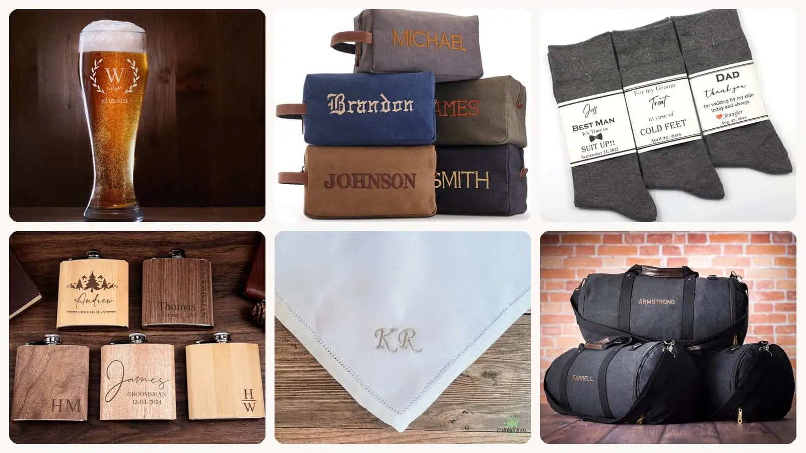 A selection of the Groomsmen Gifts in this roundup