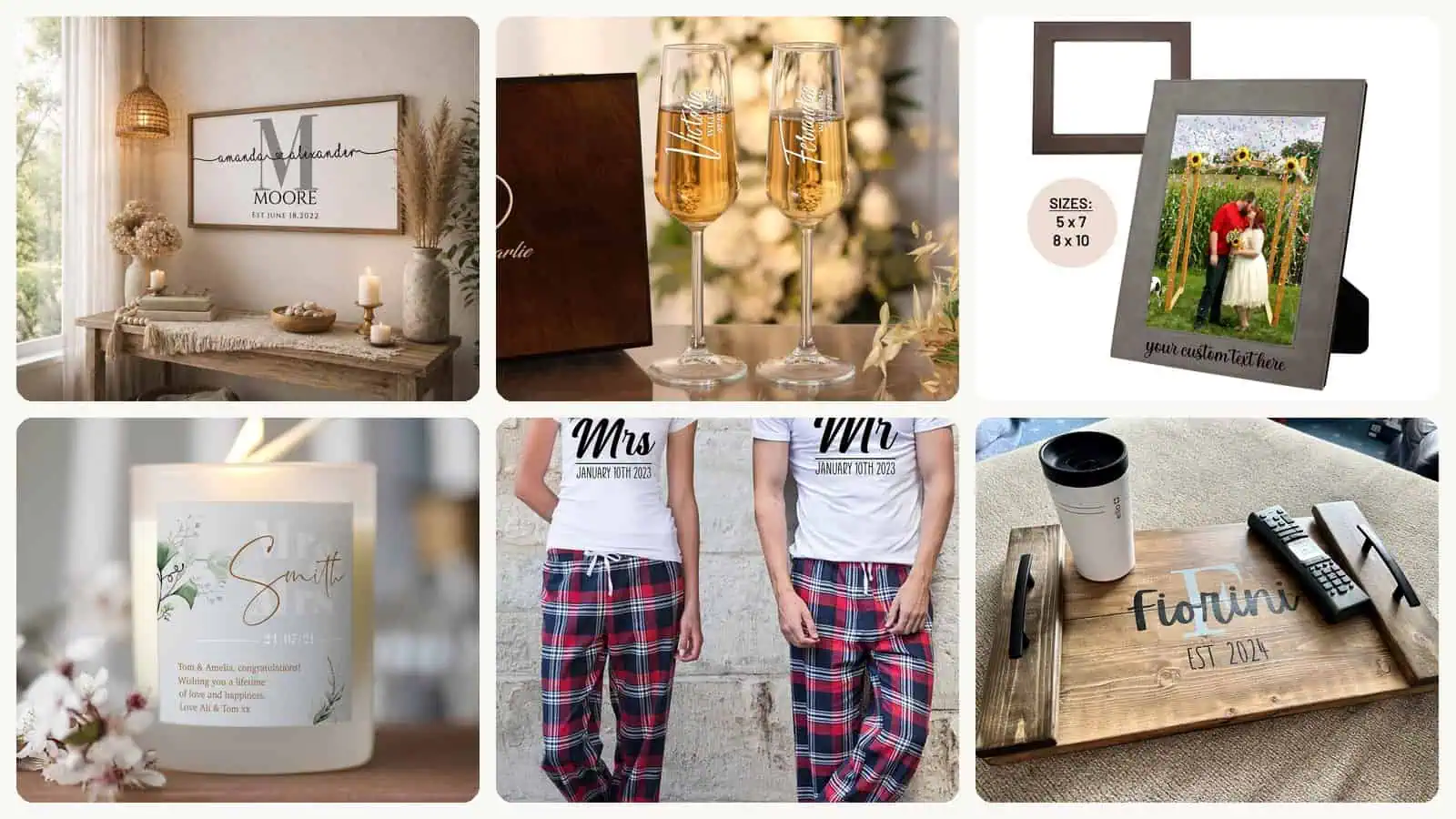 A selection of the Wedding Gifts for the Bride and Groom in this roundup