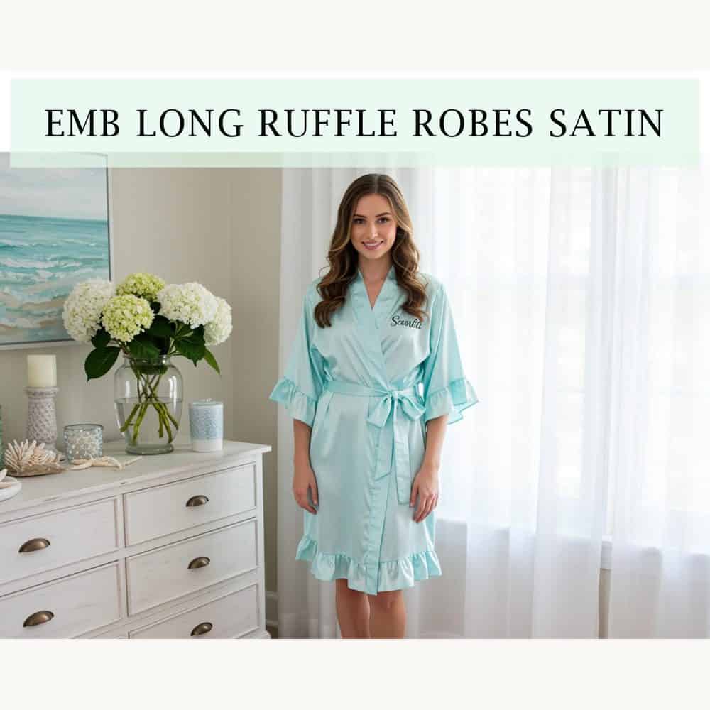 Long Satin Robes with Ruffles