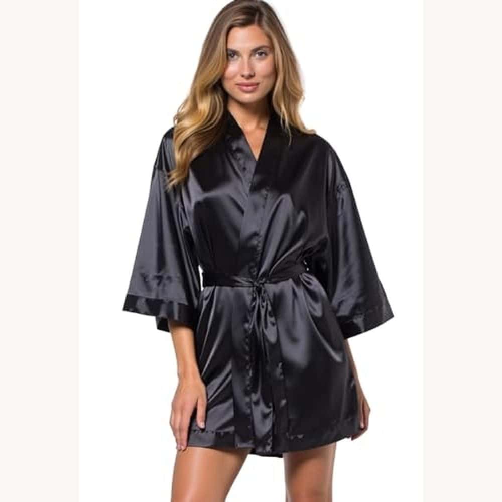 Plain Satin Kimono Robe