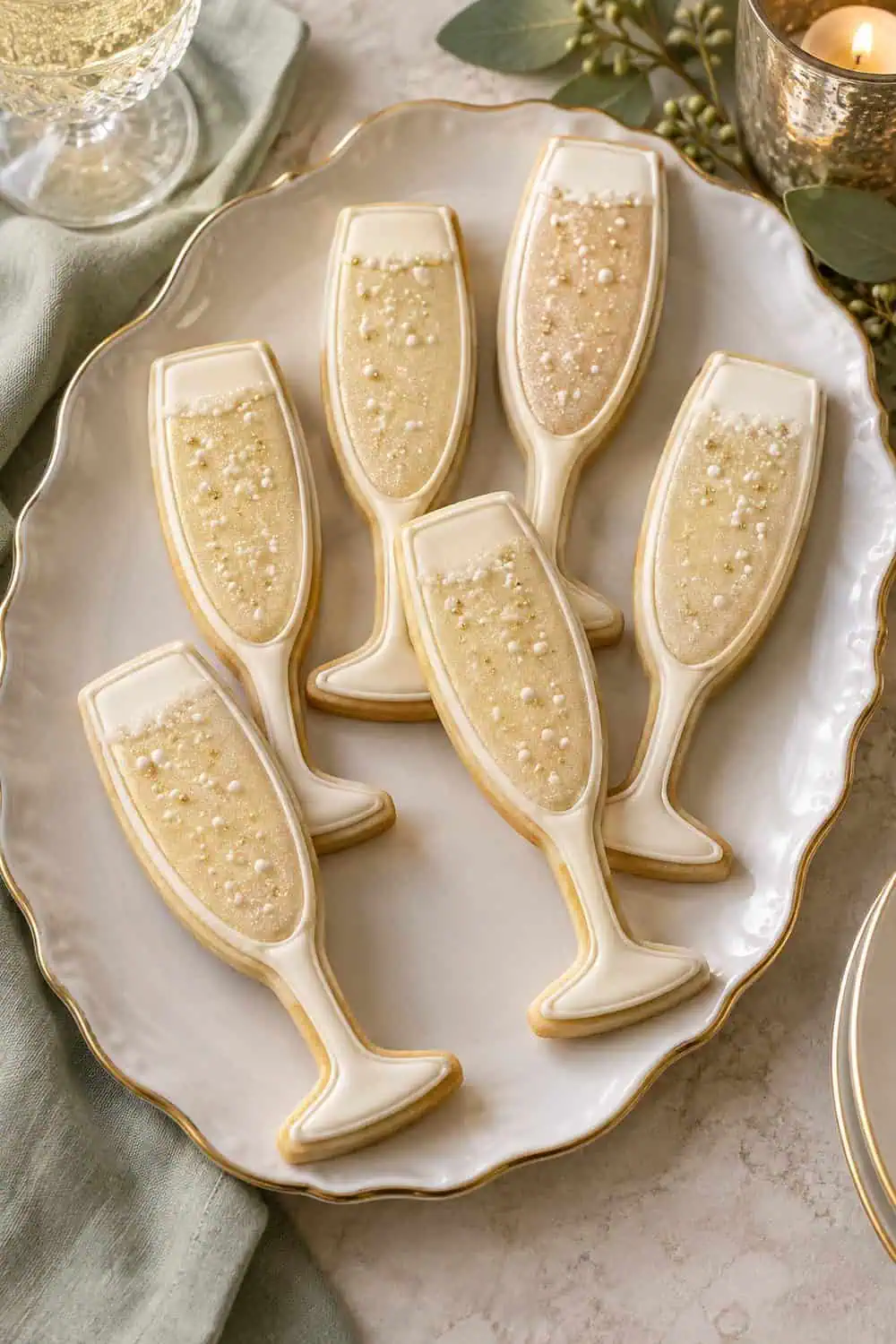 Champagne Glass Cookies wedding inspiration
