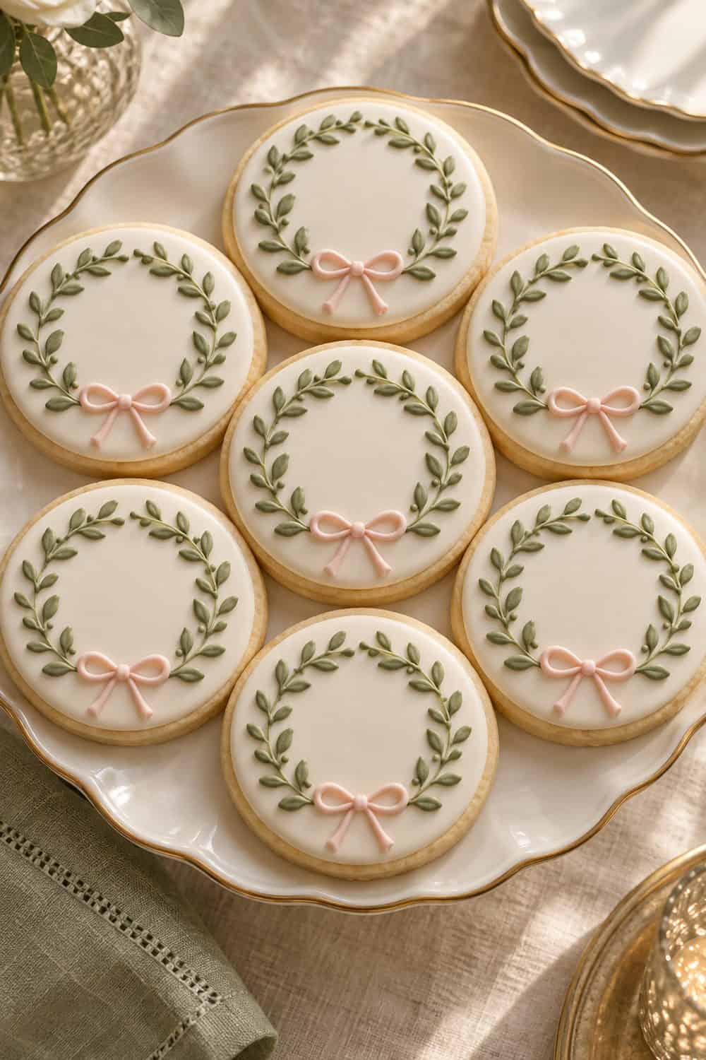 Ribbon Wreath Cookies wedding inspiration