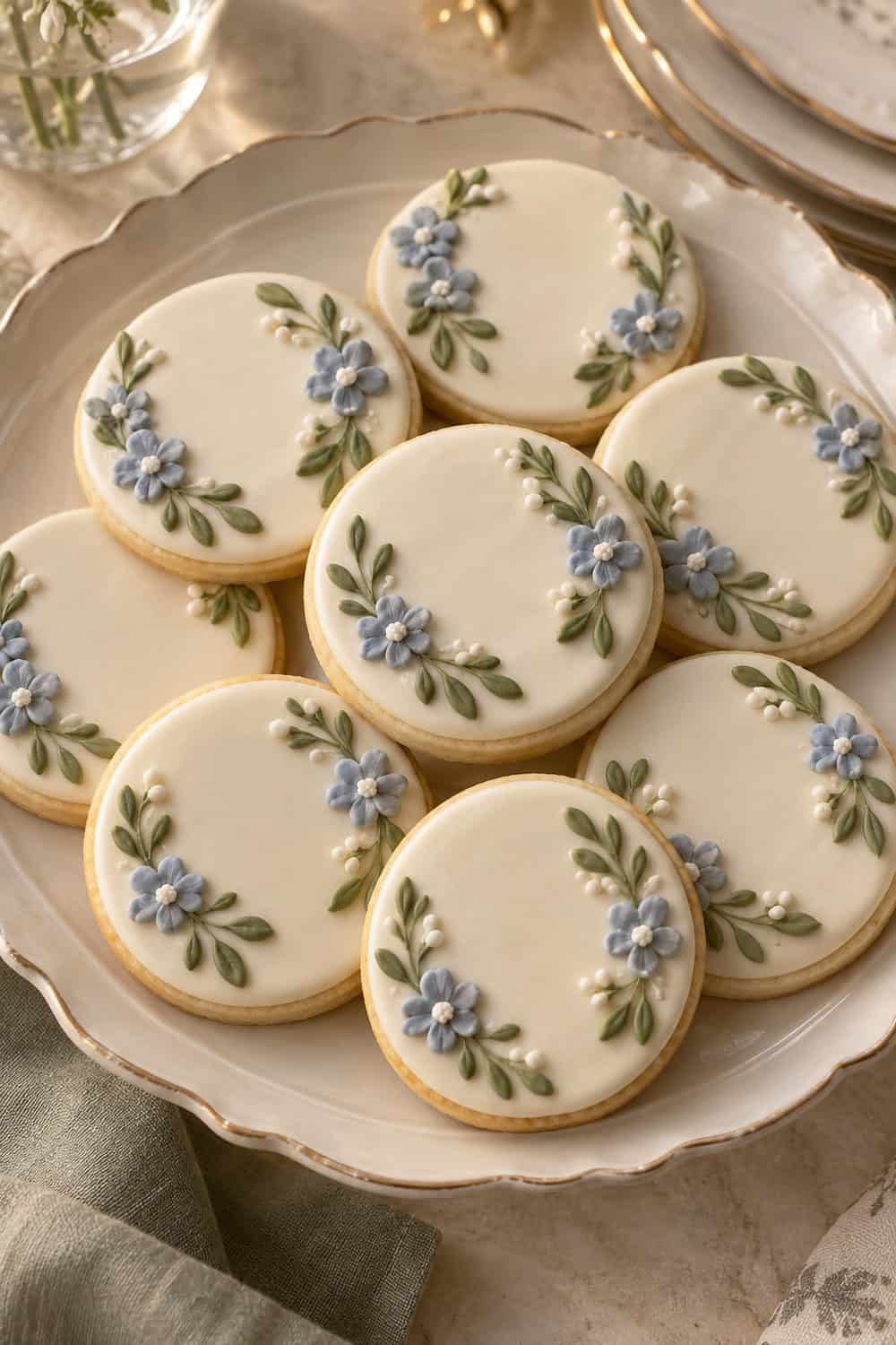 Something Blue Floral Cookies wedding inspiration