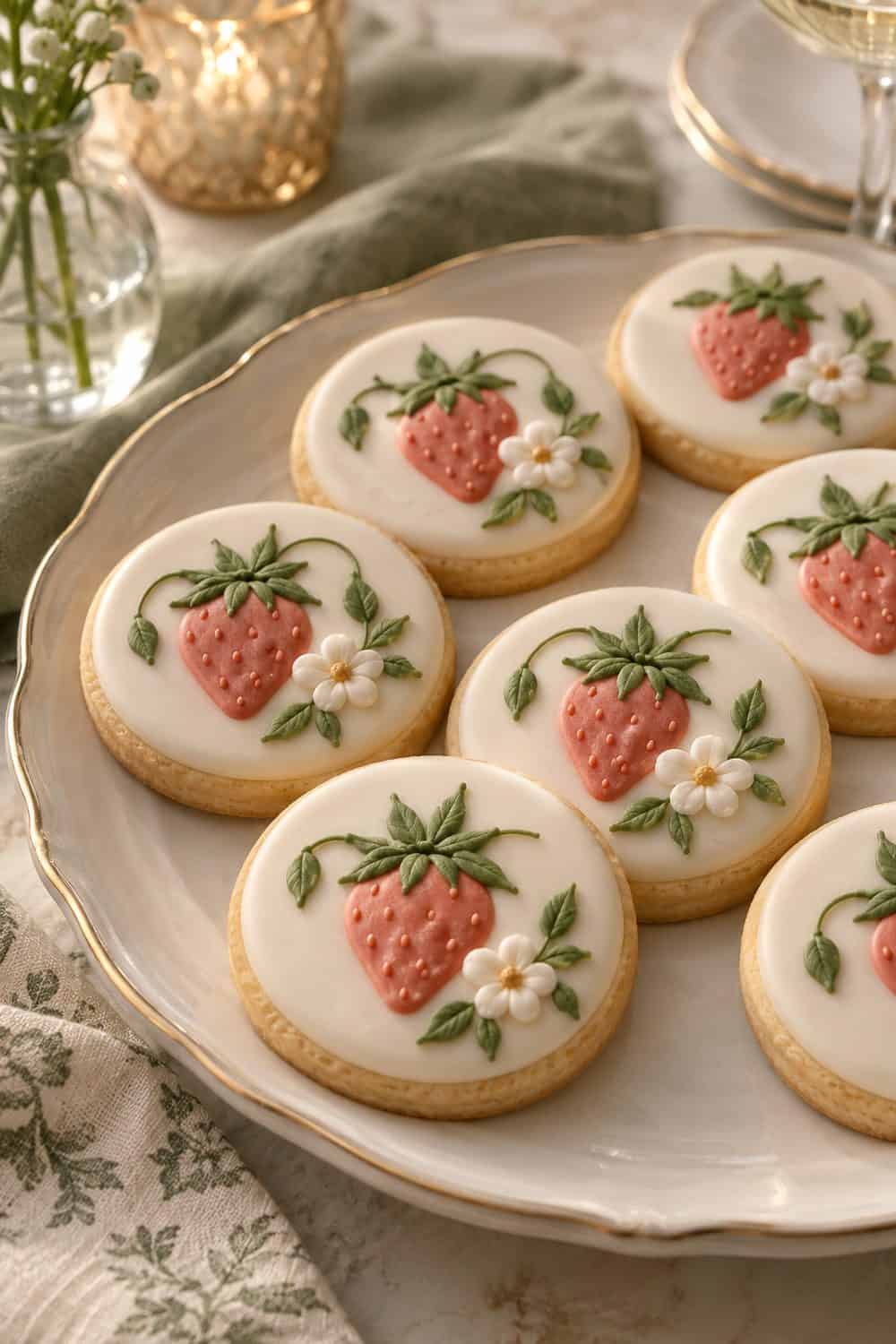 Strawberry Blossom Cookies wedding inspiration