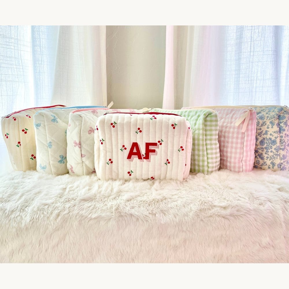 Block-Initial Embroidered Pouch
