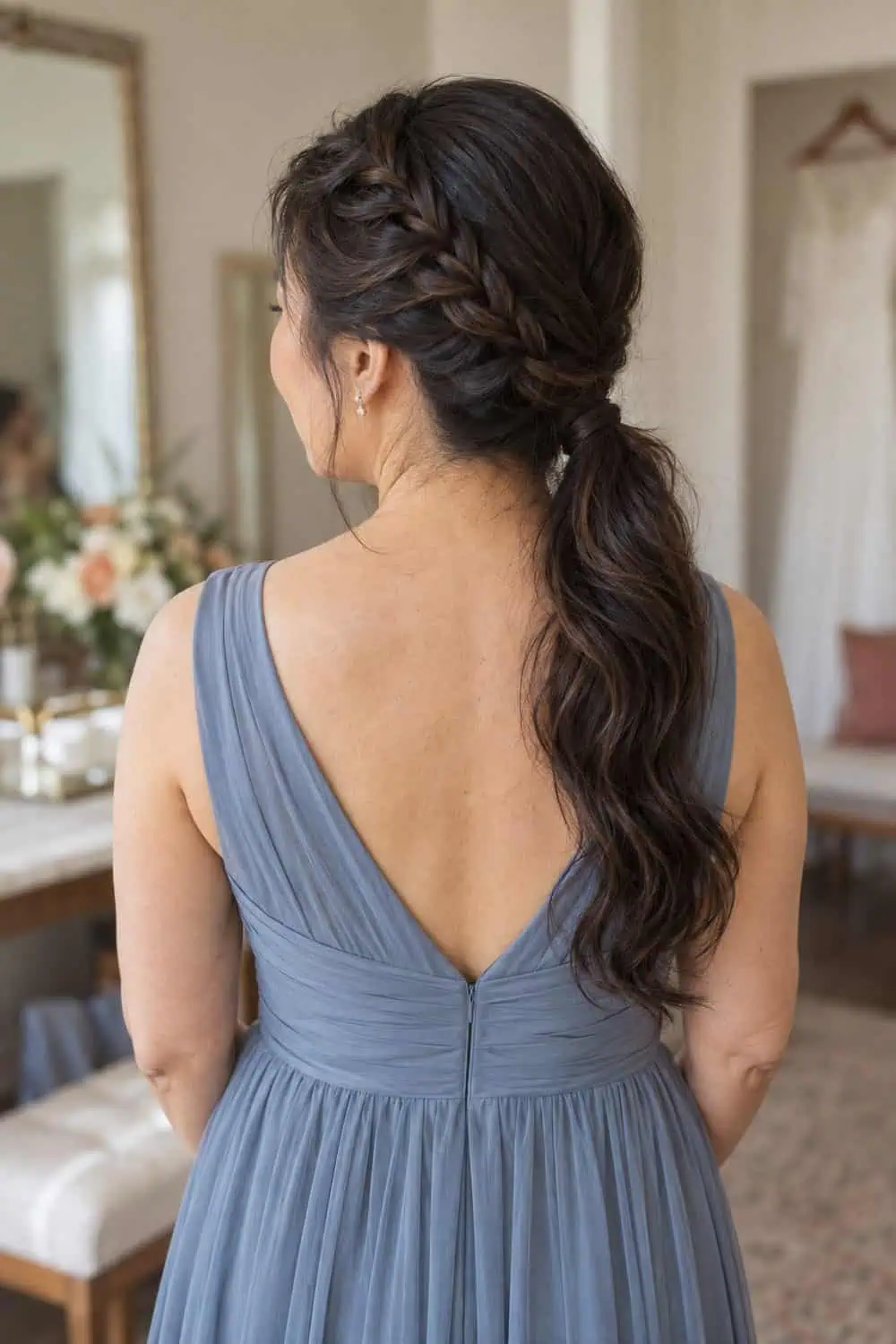 Diagonal Braid into Side Ponytail wedding inspiration