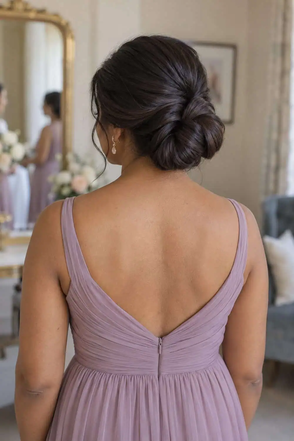 Long Hair in a Figure-Eight Bun wedding inspiration